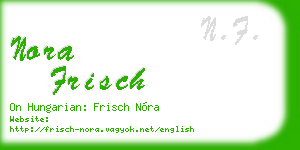 nora frisch business card